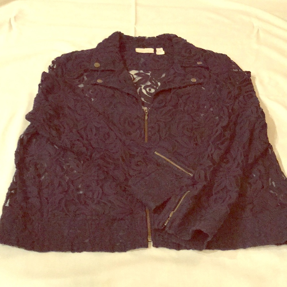 Chico’s Navy Blue Lace Jacket